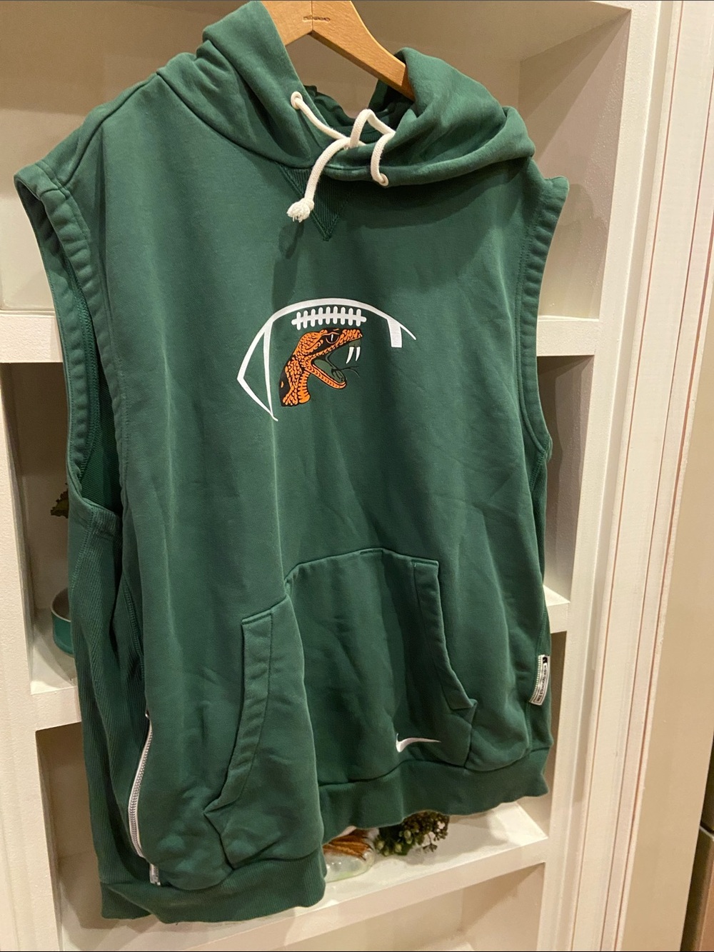 Nike Dri-FIT Fleece Sleeveless Hoodie FAMU Rattlers Football Florida A&M XL